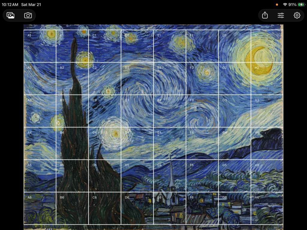 A gridded image from the "Drawing Tool" grid drawing app.