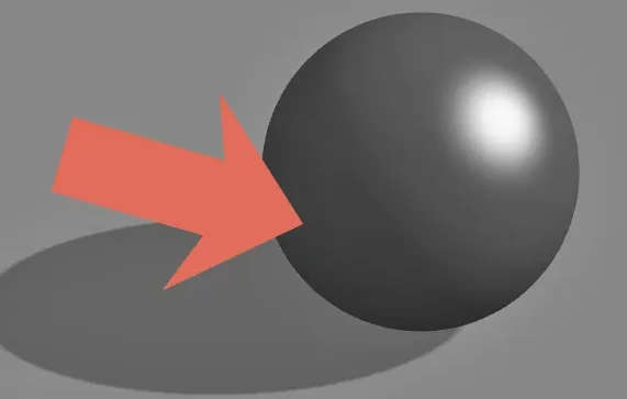 Core shadow on a value sphere made with the Shading Practice Tool