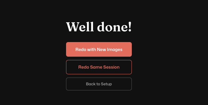 Photo Generator Tool ending a timed drawing session
